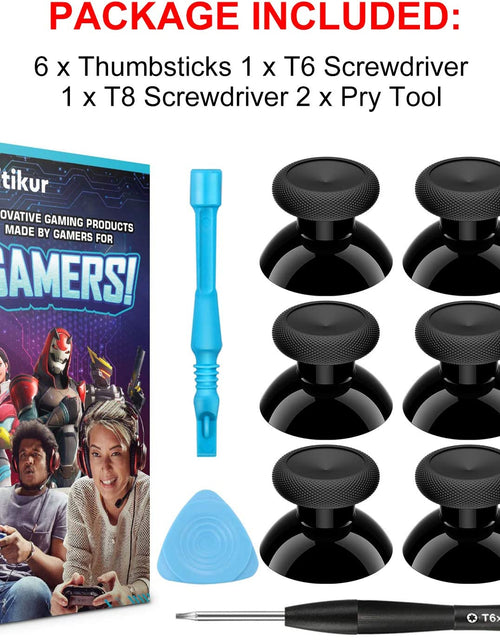 Load image into Gallery viewer, Xbox One Controller Joystick Replacement - 6PCS Original Thumbsticks Analog Thumb Sticks Parts - True Rubberized with T8 T6 Repair Screwdriver Kit for Xbox One Controller
