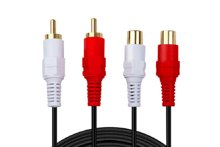 2 RCA Extension Cable,Gold Plated 2 RCA Male to Female Stereo Audio Extension Cable (50Ft)
