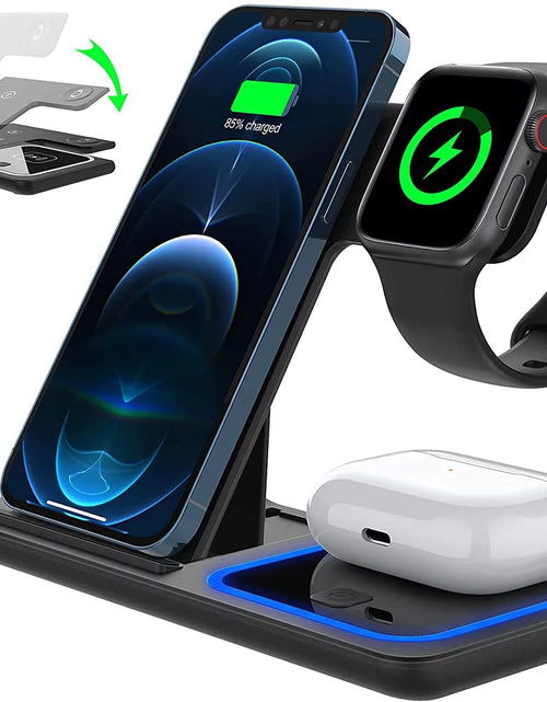 Load image into Gallery viewer, Wireless Charger, 18W Fast Iphone Charging Station Compatible for Iphone 17/16/15/14/13/12/11/Pro Max/Plus, 3 in 1 Wireless Charger Stand for Iwatch SE 11/10/9/8/7/6/5/4, Airpods Pro 2/3/4
